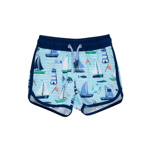 UPF50+ Sun Protected Stretch Dolphin Hem Swim Trunks, 3-6M