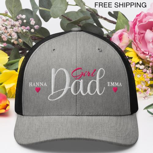 Girl Dad Hat Gift for New Dad, Fathers Day Gift, Baby Shower Gift for Girl Dad, Embroidered Trucker Cap, Gifts for Him, Unique Gift For Dad
