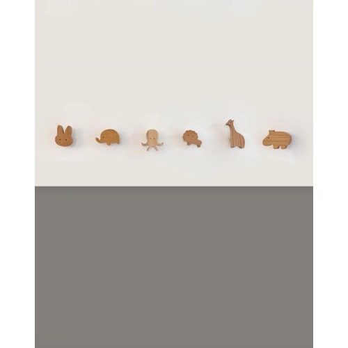 Animal Wall Hanger - Zoo Wooden Hooks - Coat, Bag, Clothes, Art Print Hanging - Nursery Upgrade