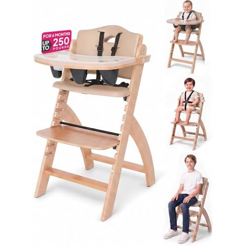 Abiie Beyond Junior Convertible Wooden High Chair with Removable Tray