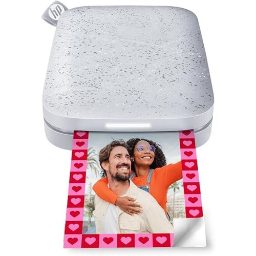HP Sprocket Portable 2x3 Instant Photo Printer (Luna Pearl) Print Pictures on Zink Sticky-Backed Paper from Your iOS & Android Device.