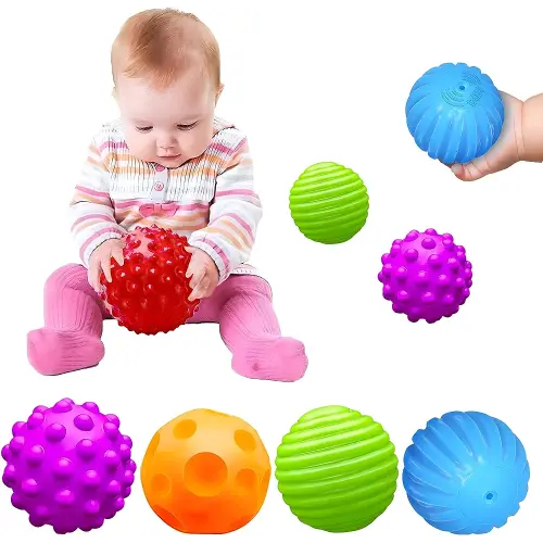 Montessori Toys for Babies 3 Months+, Baby Balls 3 to 12 Month for Babies & Toddlers 3M+, Textured Multi Ball Set