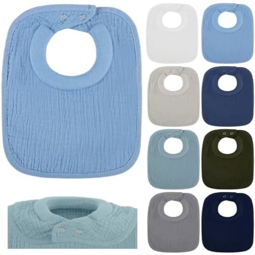 Twistover 8/4pcs Baby Bibs Towel Absorbent Padded Neck Collar