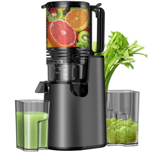 SUDILO Cold Press Juicer, Masticating Juicer with 5.4" Wide Feed Chute, 350w Slow Juicer Machines Fit Whole Vegetables and Fruits,Juice Extractor Machine with High Juice Yield, Easy to Clean(Black)