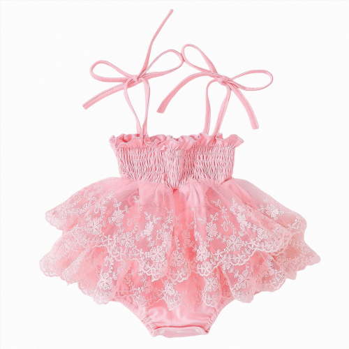 WUANDIXFA Baby Outfits Girl Newborn Infant Baby Girl Clothes Rompers Summer Bow Romper Infant Baby Clothes 3-6 Months,Pink