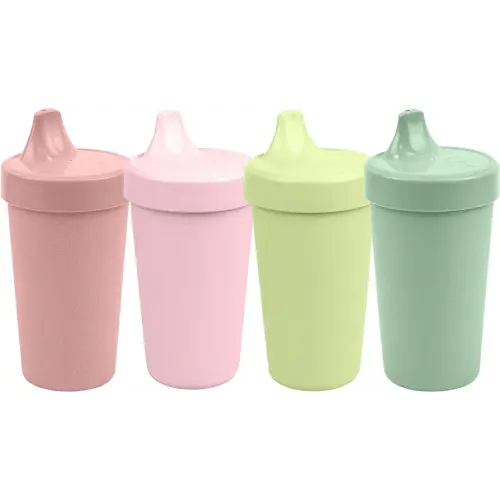 Re-Play Sippy Cups for Toddlers - 10 Oz. Reusable Spill Proof Cups for Kids, Dishwasher/Microwave Safe - Made in USA - Set of 4-3.13" x 6.25" - Desert Roses
