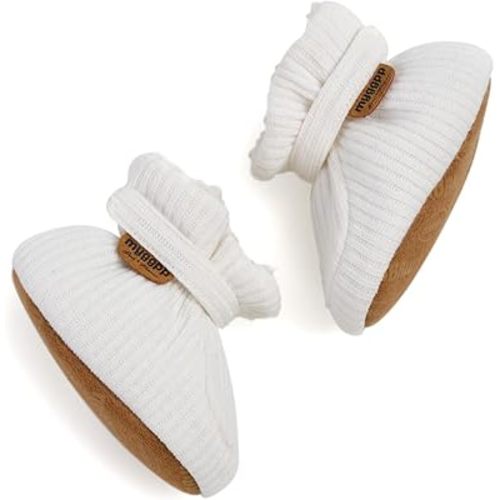 HsdsBebe Unisex Newborn Baby Cotton Booties Non-Slip Sole for Toddler Boys Girls Infant Winter Warm Fleece Cozy Socks Shoes