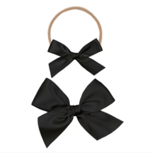 Satin Bow - Black Headband