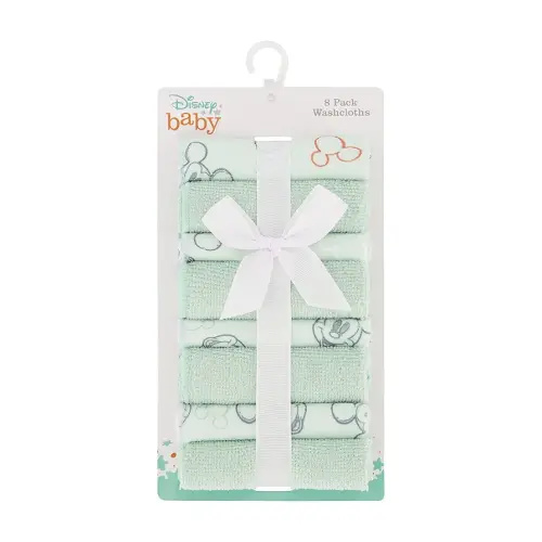 Cudlie Disney Baby Washcloths with Nursery Characters | 8 Pack of Kids Washcloths for Bath | Baby Shower Gifts and Baby Stuff for Newborns