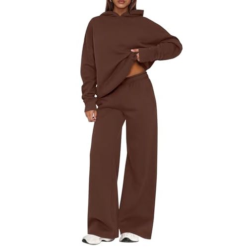 PRETTYGARDEN Womens Sweatsuits 2 Piece Set 2026 Casual Winter Long Sleeve Hoodie Loose Wide Leg Sweatpants Fall Tracksuit