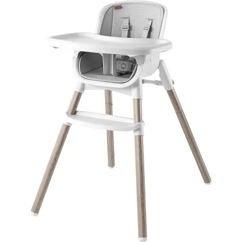 Chicco Zest LE 4-in-1 Folding High Chair, Feeding Chair, Toddler Chair and Youth Stool, Multi-Use Easy Clean High Chair | Crema/White