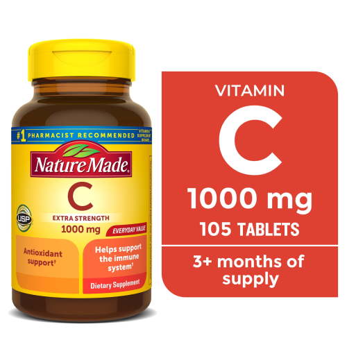 Nature Made Extra Strength Vitamin C 1000 mg Tablets, Dietary Supplement, 105 Count