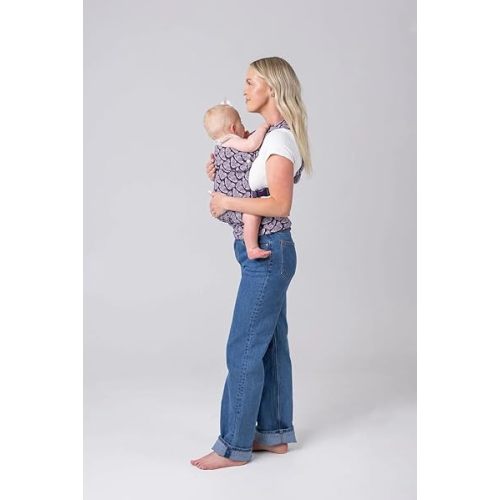 Mabē Monarch Ergonomic Baby Carrier – Premium Cotton Soft Structured Newborn to Toddler Carrier with Hip-Healthy Design, 3 Carry Positions (7-35lbs), Lightweight & Breathable, (Violet Wings)