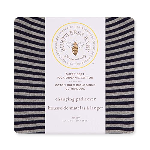 Burt's Bees Baby - Changing Pad Cover, 100% Organic Cotton Changing Pad Liner for Standard 16" x 32" Baby Changing Mats