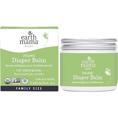 Earth Mama Organic Economy Size Diaper Balm | Diaper Cream for Baby | EWG Verified, Petroleum & Artificial Fragrance-Free with Calendula for Sensitive Skin, 4-Fluid Ounce