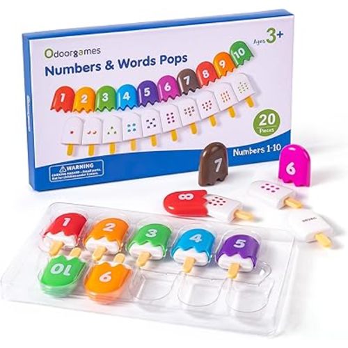 Mini Number Pops 1-10 – Fun Number Matching Toys for Kindergarten & Preschool – Ice Cream Counting & Recognition Math Games
