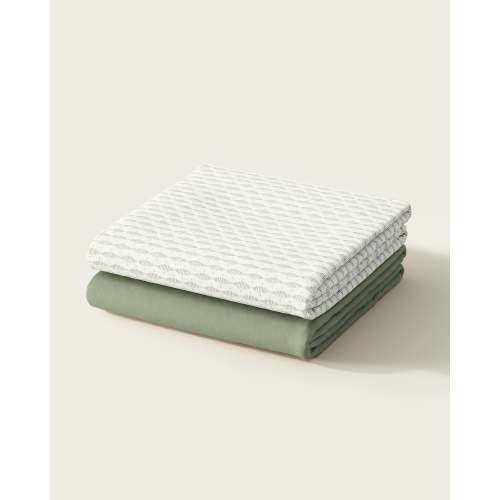 Stitched Spots Organic Crib Sheet Set | Nestig