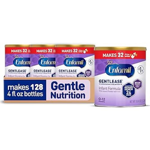 Enfamil Gentlease Easy to Digest Baby Formula, Brain Supporting DHA, for Easing Fussiness, Gas, Crying and Spit-up, 19.9 Oz Can, 4 Count