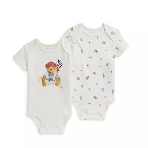 Boys' Polo Bear Cotton Bodysuits, 2 Pack - Baby