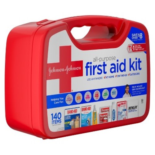 Johnson & Johnson All-Purpose Portable Compact First Aid Kit - 140pc