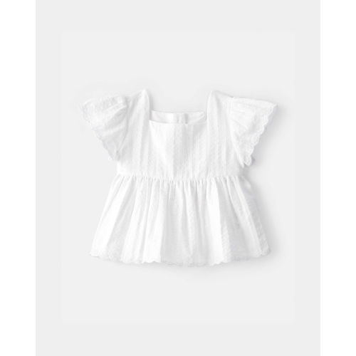 Baby Girl Short-Sleeve Ruffle Top - White - OshKosh B'gosh | Carter's