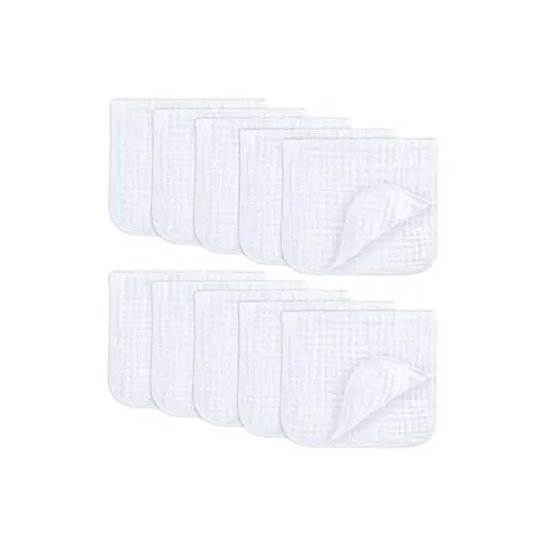 Muslin Burp Cloths - Pack of 10