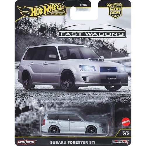 Hot Wheels Premium Car Culture Collectible Toy Car, 1:64 Scale Die-Cast Subaru Forester STI, Ronin Run 2 Vehicle with Real Riders Tires