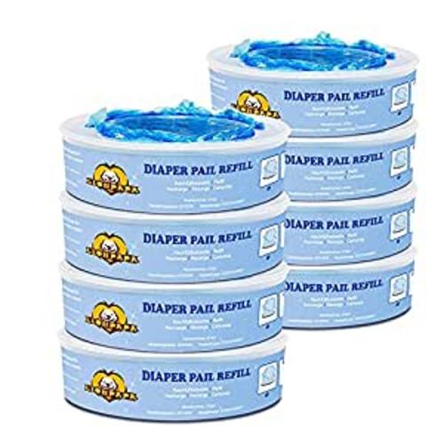 LIONPAPA Diaper Pail Refill Bags,Compatible with Diaper Genie Pails, Munchkin Diaper Pails Refills,2160 Counts,8 Packs - 2160 Count（Pack of 8）