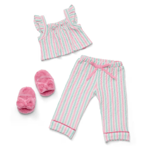 Raquel's™ Coastal Stripes Pajamas for 18-inch Dolls (Girl of the Year™ 2026)