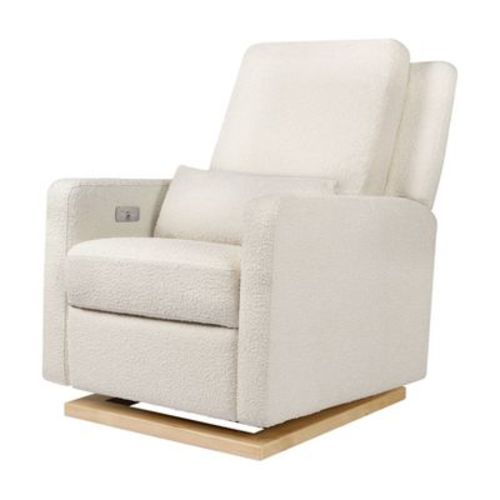 Babyletto Sigi Glider Recliner with Electronic Control and USB with Light Wood Base - Greenguard Gold Certified