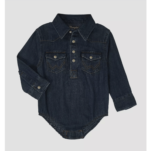 Long Sleeve Western Snap Denim Bodysuit | COLLECTIONS | Wrangler®