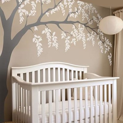 Falling Leaves Weeping Willow Tree Decal - by Simple Shapes (Scheme C)