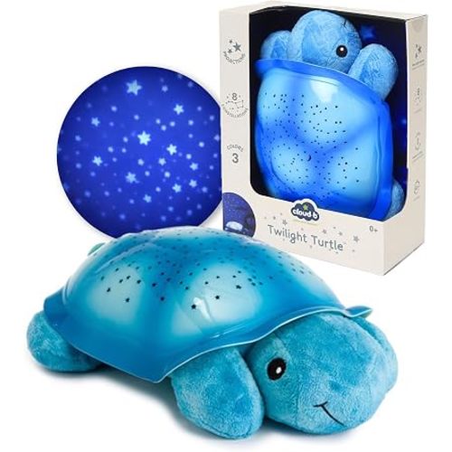 Cloud b Calming Nightlight Star Projector | Gentle Brightness | 3 Colors | 8 Constellations | Auto-Shutoff | Twilight Turtle Blue