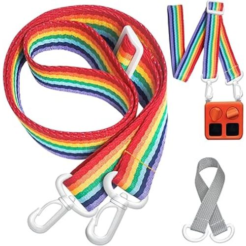 Adjustable Shoulder Strap, Compatible with Yoto Mini Jacket, Carrying Cross-Body Strap for Adventure Jacket, Accessory for Yoto, Rainbow colors (Strap Only)