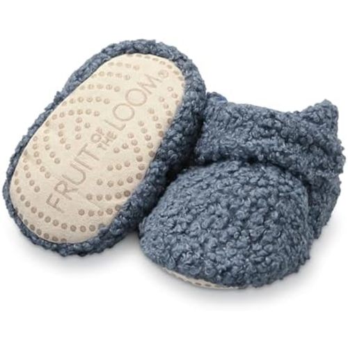 Fruit of the Loom Cozy Thermal Wrap Booties with Non-slip Grips for Baby Girls, Boys, Unisex -