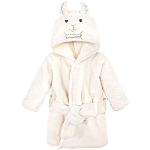 Little Treasure Unisex Baby Plush Bathrobe, Neutral Llama, 0-9 Months