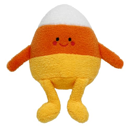 Plush Candy Corn Plush Toy, 10 inch Halloween Stuffed Toy for Babies, Toddlers and Kids, Orange (8 inches Sitting)