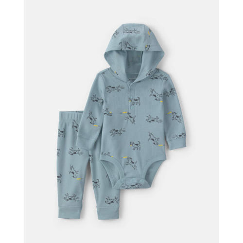 Baby Boy 2-Piece Dog Thermal Long-Sleeve Bodysuit & Pant Set - Blue | Carter's