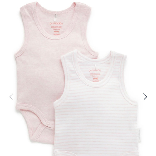 2 Pack Rib Bodysuit - Pure Baby