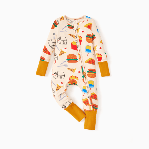 PatPat Baby Pajamas Viscose from Bamboo Snug Fit Long Sleeve One-Piece Zip Sleeper Sleepwear 6-9M