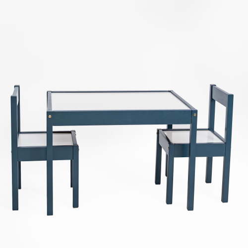 Mainstays Kids 3-Piece Table and Chair Set, Orion Blue