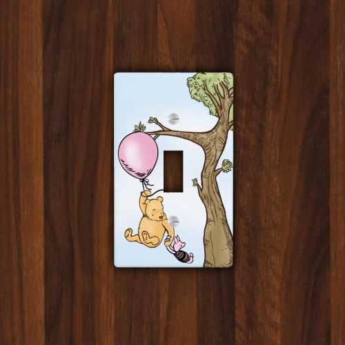 Winnie the Pooh Light Switch Cover, Classic Vintage Pooh Bear Switch Outlet Plate, Toggle switch cover, Pooh Bear Nursery Decor