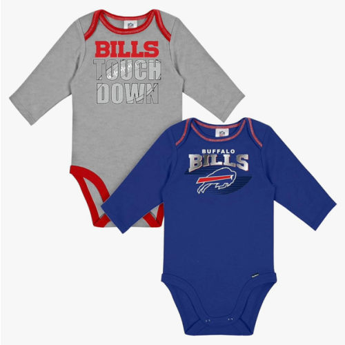 Gerber NFL unisex-baby Nfl Team 2 Pack Long Sleeve Onesie Bodysuit