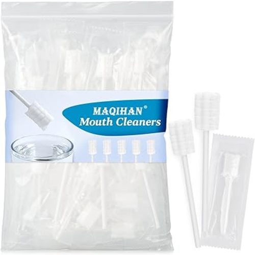 MAQIHAN 50Pcs Baby Tongue Cleaner - Baby Oral Cleaner Newborn Tongue Cleaner for Infants Bulk Disposable Thrush Brush for Babies Individually Wrapped Cotton Gauze Mouth Cleaner for Mouth Gum Cleansing