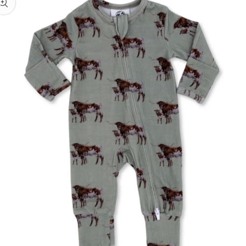 Sagebrush Longhorn Folding Feet Jammies – Cowkid Clothing Company