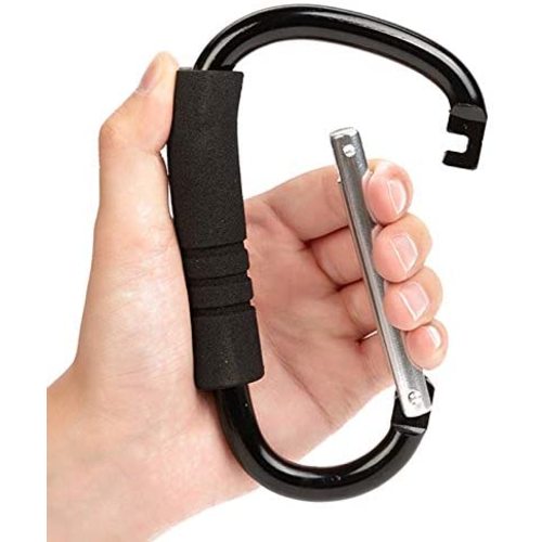Funbliss Stroller Hooks by Baby,2 Pack Convenient Organizer Hook Bag Clips to Diaper Bags Clothing,Purses,Groceries,Great Hook Set for Mommy When Walking or Shopping(Black)