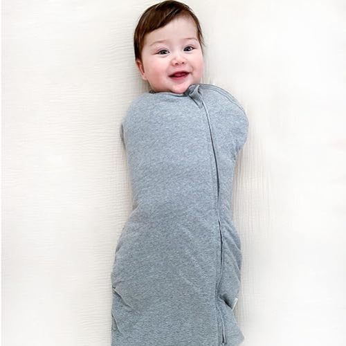 Happiest Baby Sleepea Comforter Swaddle - 100% Organic Cotton Baby Swaddle, Small)