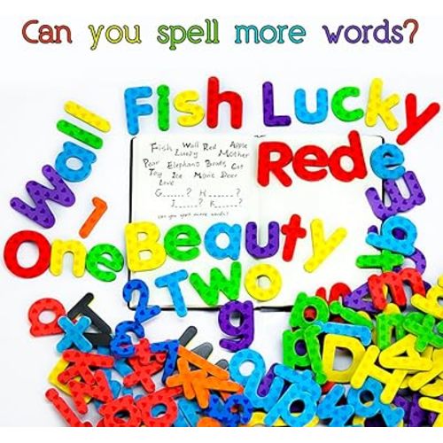 Magnetic Letters and Numbers for Classroom Educating Kids in Fun -Educational Alphabet Refrigerator Magnets Building Preschool Toddler Spelling and Learning Rfidge Magnets-112 Pieces
