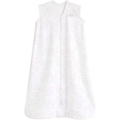 HALO SleepSack, 100% Cotton Wearable Blanket, Swaddle Transition Sleeping Bag, TOG 0.5, Midnight Moons-pink, Small, 0-6 Months