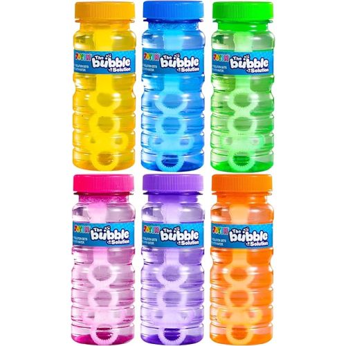 JOYIN Bubble Bottles 6 PCS (4oz Solution), Bubbles for Toddlers, Blow Bubbles Solution Wand Bulk for Party Favors for Kids, Toddler Summer Outdoor Toys Gift for Kids (6)